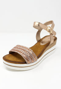 Rose Gold Wedge Sandal