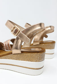 Rose Gold Wedge Sandal