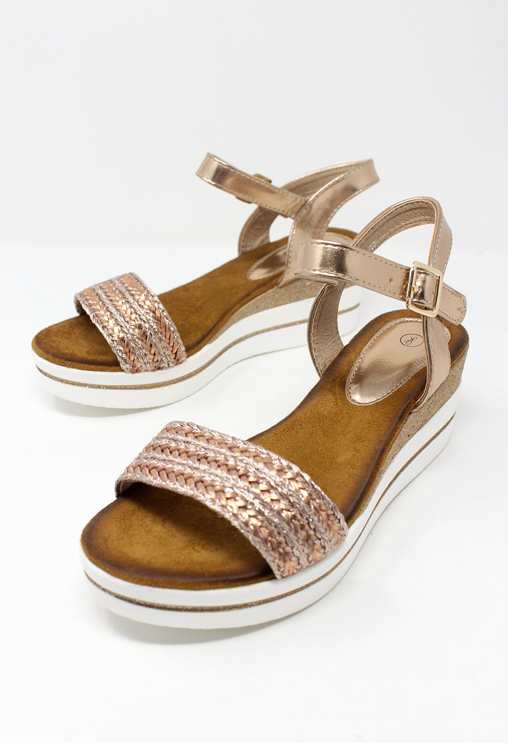 Rose Gold Wedge Sandal