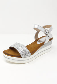 Silver Wedge Sandal