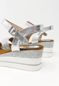 Silver Wedge Sandal