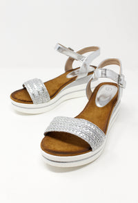 Silver Wedge Sandal