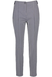 Trousers with a mini check pattern