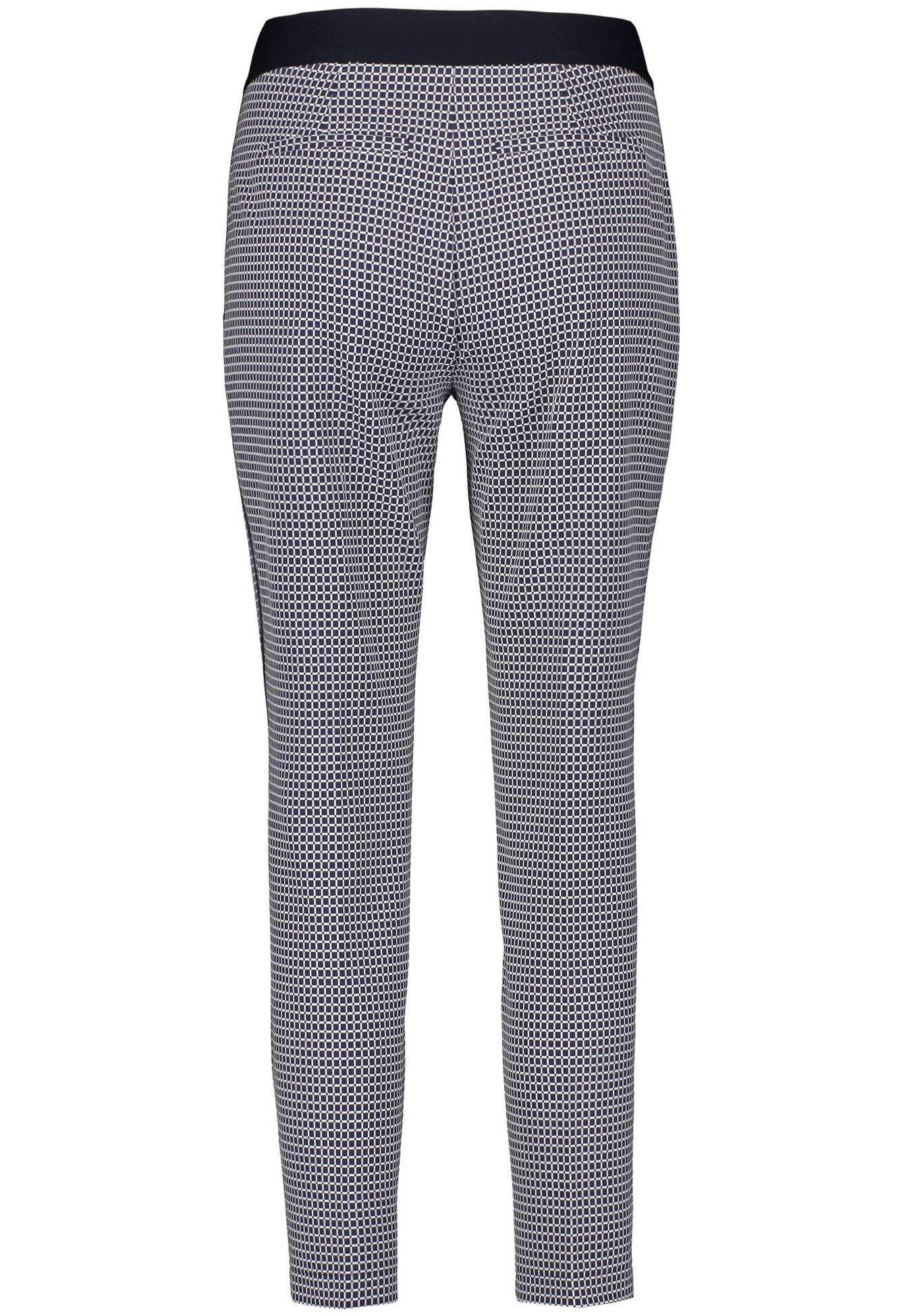 Trousers with a mini check pattern