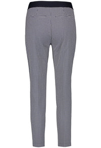 Trousers with a mini check pattern