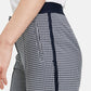 Trousers with a mini check pattern