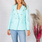 Turquoise double breasted blazer