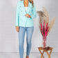 Turquoise double breasted blazer