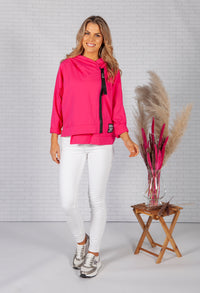 Fuchsia Zip Front Jumper