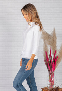 White Shirt with Lace Trim