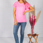 Bright Pink T-Shirt with Lace Sleeve