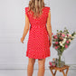 Ruby Red Polka Dot Ruffle Dress