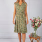 Green Blossom Ruffle Dress