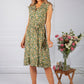 Green Blossom Ruffle Dress