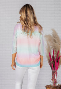 OVERSIZED PULLOVER KNIT IN PINK TIE DYE