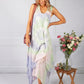 Tie Dye Boho Dress in Pink and Green