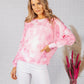 LIGHTWEIGHT CROPPED TIE DYE KNIT PULLOVER IN CLOUDED PINK