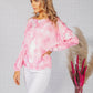 LIGHTWEIGHT CROPPED TIE DYE KNIT PULLOVER IN CLOUDED PINK