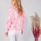 LIGHTWEIGHT CROPPED TIE DYE KNIT PULLOVER IN CLOUDED PINK