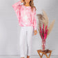 LIGHTWEIGHT CROPPED TIE DYE KNIT PULLOVER IN CLOUDED PINK