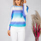 LIGHTWEIGHT CROPPED TIE DYE KNIT PULLOVER IN ROYAL BLUE