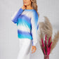 LIGHTWEIGHT CROPPED TIE DYE KNIT PULLOVER IN ROYAL BLUE