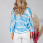 LIGHTWEIGHT CROPPED TIE DYE KNIT PULLOVER IN CLOUDED BLUE