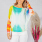 LIGHTWEIGHT CROPPED RAINBOW TIE DYE KNIT PULLOVER