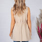 Sand Drawstring waterfall front scuba crepe gilet