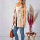 Sand Drawstring waterfall front scuba crepe gilet