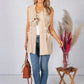 Sand Drawstring waterfall front scuba crepe gilet