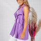 Deep Lavender Drawstring waterfall front scuba crepe jacket-1