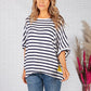 Relaxed Fit Navy Striped Top