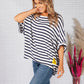 Relaxed Fit Navy Striped Top