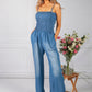 Wide Leg Denim Jump Suit