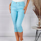 Turquoise 5 Pocket Cropped Jeans