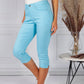 Turquoise 5 Pocket Cropped Jeans