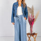 Sun Faded Blue Linen Trousers