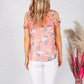 Coral Leaf Print Top