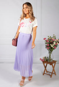 Lilac Pleated Skirt