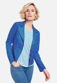 Blue Suede Feel Zip Blazer