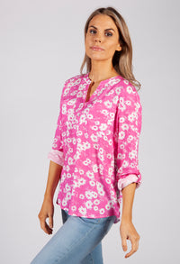 Pink Daisy Print Blouse