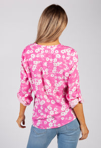 Pink Daisy Print Blouse