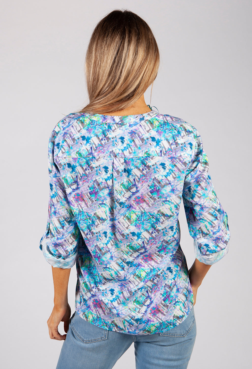 Purple Abstract Print Blouse