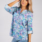 Purple Abstract Print Blouse