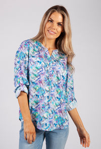 Purple Abstract Print Blouse