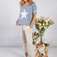 Star Design Knit Top in Deep Blue