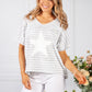 Star Design Knit Top in Light Grey