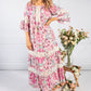 Pink Vintage Print Boho Dress