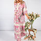 Pink Vintage Print Boho Dress